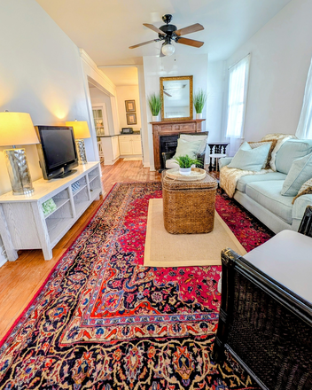 Living room - Charming, Fully-furnished downtown 2 bed 2 bath house for rent
