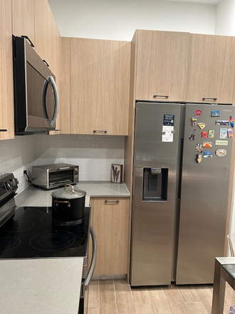 Kitchen, stainless steel appliances - New Modern 1 bed/1 ba apt w/great amenities close to campus