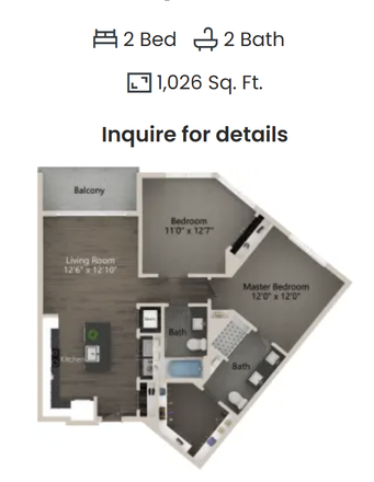 floor plan - Luxury and convenient apartments near campus