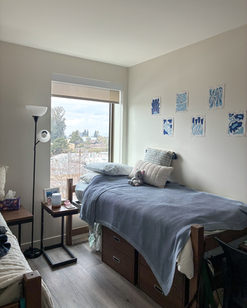 Bedroom (bed, mattress, nightstand include) - Fully Furnished Room in Downtown