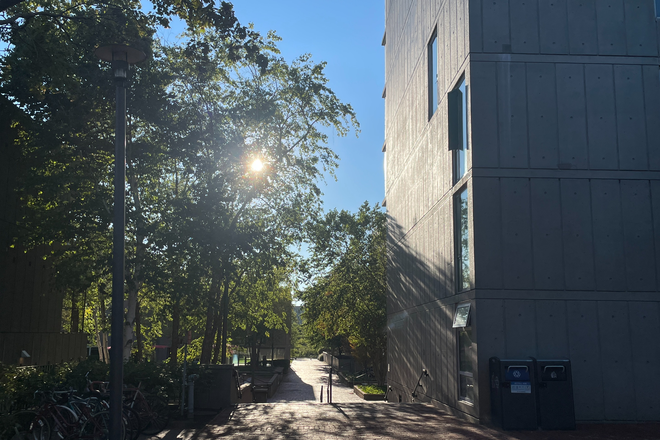 Outside street view - Bright, spacious and furnished 2B1B Peabody Terrace apartment with a river view