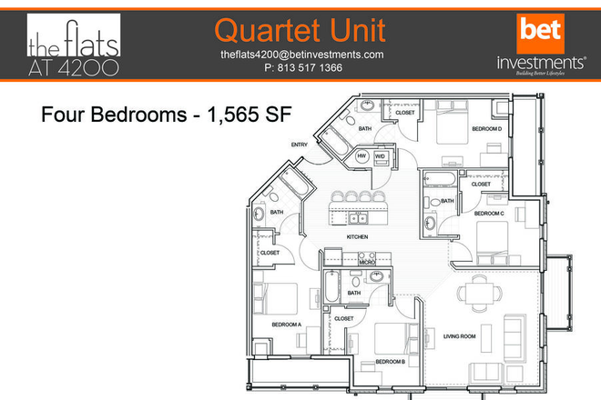 Floor Plan (Room C) - The Flats at 4200 Apartments