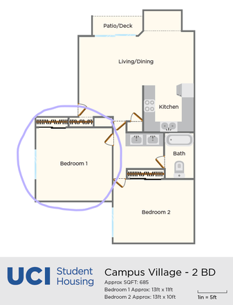 CV floorplan - Summer sublease in Campus Village