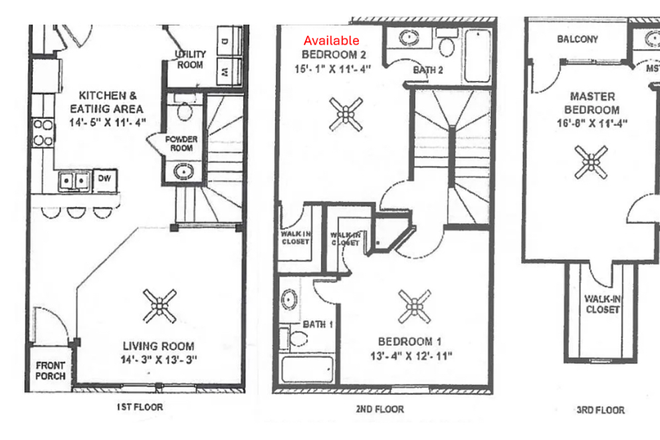 Floor Plan - Private Room and Bathroom on Bus Route (Male Tenant Preferred) Townhome