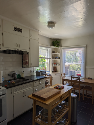 Kitchen, no dishwasher, has oven/microwave - Room in Elmwood Apartments