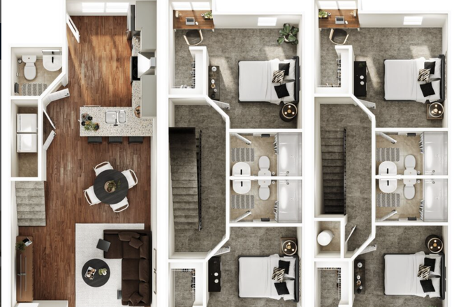 Primrose Model, 4-bedroom / 4.5-bathroom - Arcadia Student Living