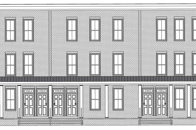 Front Elevation - 3 Bedrooms, 3.5 Baths Duplex