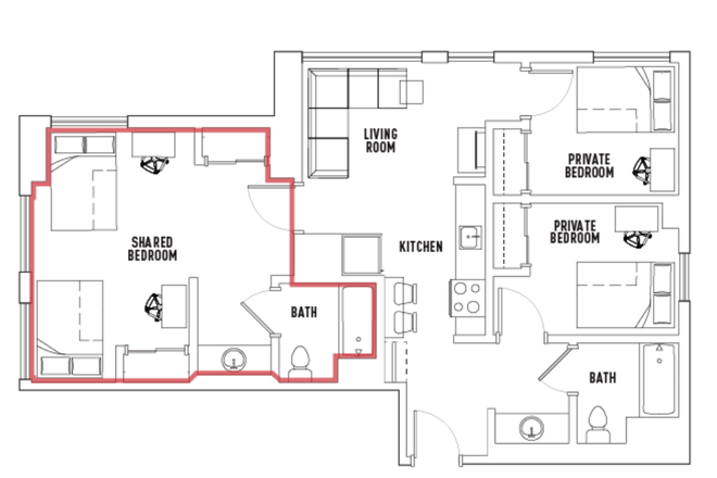 Unit with the room in the listing - Lightview 3 Bed 2 Bath Double, Floor 19 - Summer 1 & 2 2025 (will reimburse up to 50 per month) Apartments