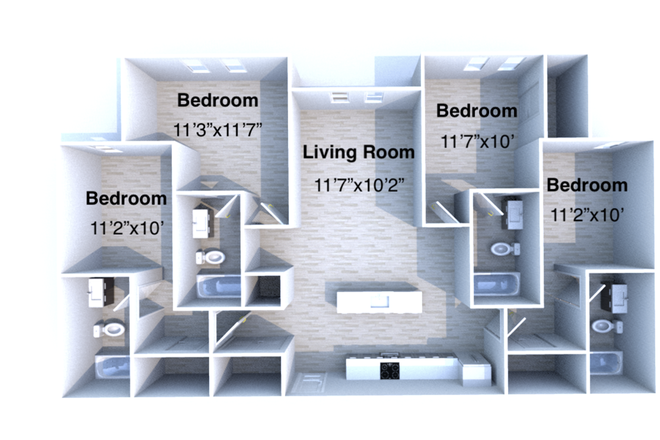 Layout - Bedroom For Summer Sublet - Close to Bus Stops