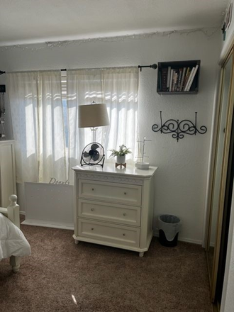 View from entrance of bedroom door - Private 2 (ea) bedrooms w/private full bthrm, 1 bdrm furnished w/queen bed, other bdrm non-furnishe House