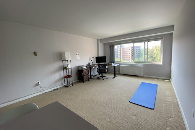 Living room (featuring a high-end standing desk - very good for working/studying at home!) - Fully Furnished 1BR/1BA in Cathedral Heights | Utilities + Wi-Fi Included | Available mid-June 2026 Apartments
