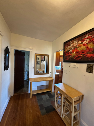 common area with fully expandable table and stools - Jan 1st Female wanted - Furnished private bedroom (in 3B1b apt)  20 min from BU on B line
