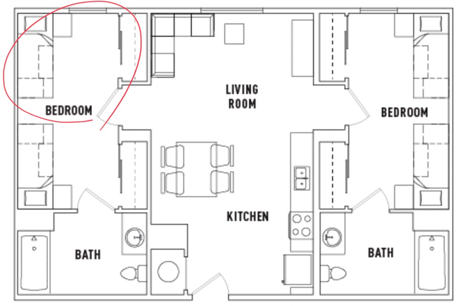 Bedroom - PV2 Shared Apartment