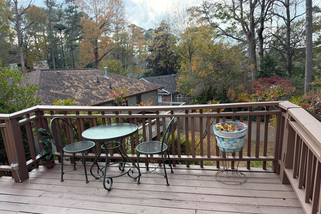 Deck at entrance - Emory/Mornigside  Charming  Daylight Basement Studio  Apt. All utilities included