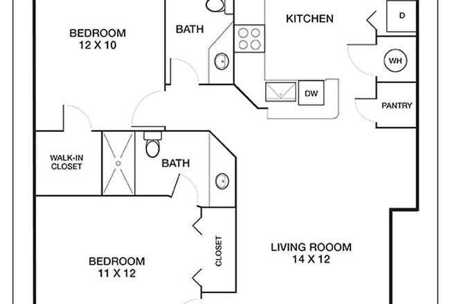 11 X 12 room is available - Peachtree Park Drive in Buckhead Apartments