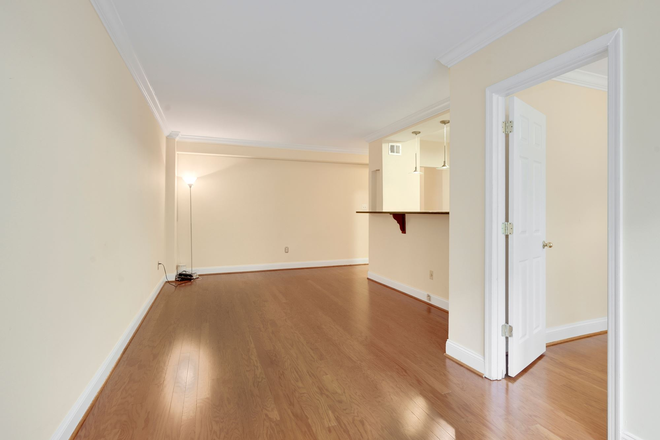 living room with kitchen bar - Steps to American University - Renovated 2 Bedroom Apartment