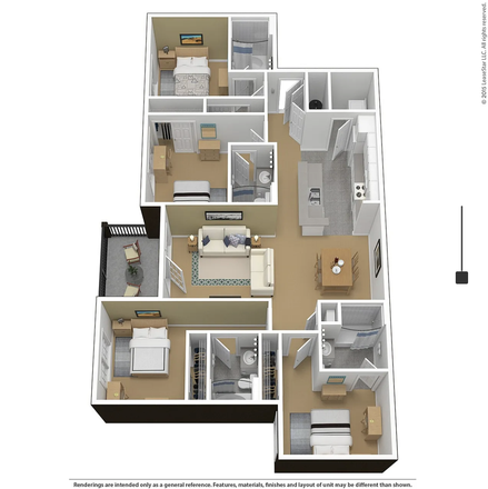 Floor Plan - Courtyards 1 Apartment (Shared Housing)