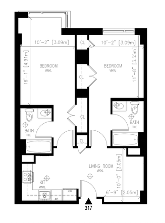 Floorplan - Trilogy 2B2B Sublet | Private Room w/ Bath | 7/5–8/23 | Flexible Dates Apartments