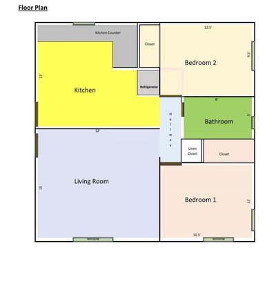 Bedroom 1 is for rent (closet included) - A Furnished Private Room in 2 bed/1 bath Apartment Close to BC