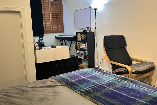 Bedroom - A private furnished bedroom will be available from March 20 in a shared apartment near ArtCenter