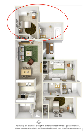 Floorplan - Private Room at Reflections USF for Rent