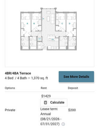 Floor plan - Landmark Apartments near South Campus