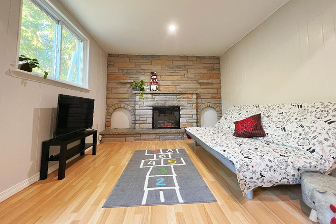 Living Room - 2 Bedroom Walkout Basement-near Clarkson Go Train station to downtown and direct bus to UTM