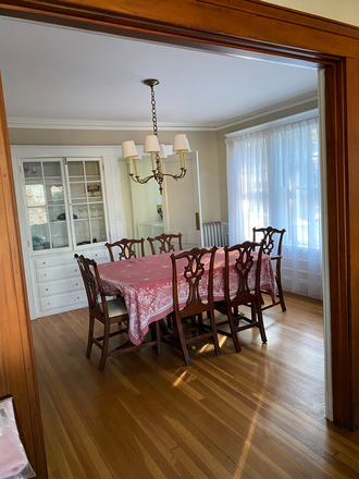 Dining room - Large, furnished 1-bedroom in quiet Belmont. Close to shops/restaurants. 73 bus to Harvard Square. Duplex