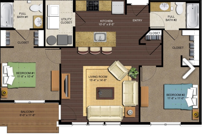 Floor Plan - Views on Vine South Apartments