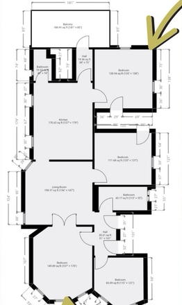 Floor plan- arrow indicates room available - Room available in Cozy JP Apartment!