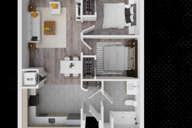 Floor Plan (Apartment is unfurnished) - Mountainaire Apartments