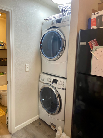 In-unit stacked laundry - Furnished studio, walk/bike to UCCS