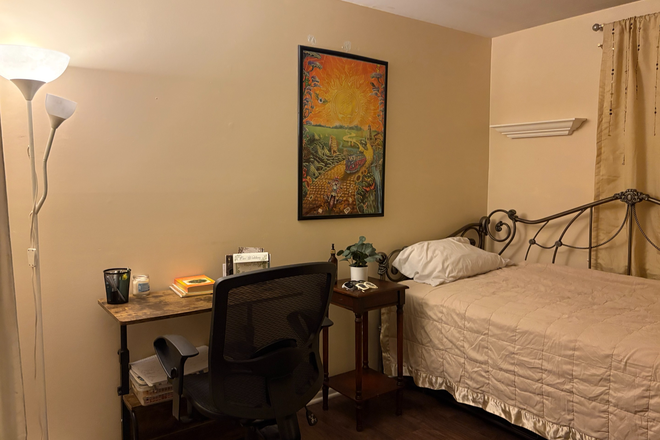 presently looking for a nice nightstand to replace that small shelf - 1 bedroom in a shared home