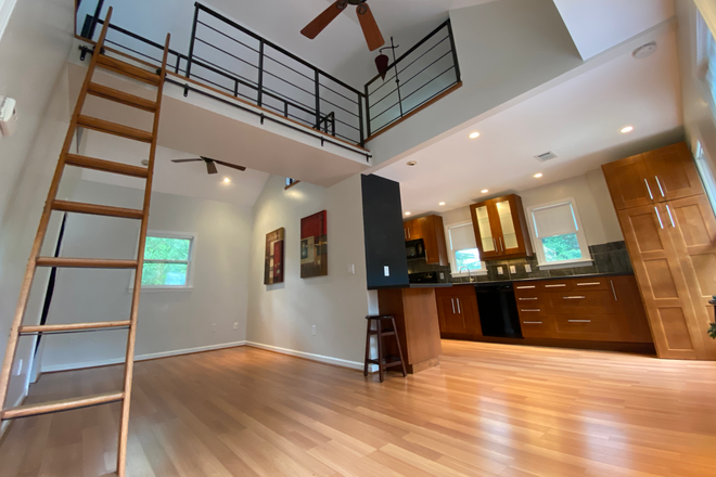 View: From entry. - Upscale Sutherland Loft