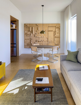 Living Room Looking South - Pristine, Spacious Modern Studio on Mandell -All Bills Paid