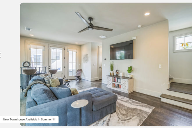 Living Room on the 2nd Floor, adjacent to kitchen and balcony - New Townhouse Walking Distance to Georgia State for Rent in Summerhill, Across From GSU Stadium!