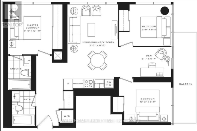 Floor Plan - Private Flex Room for Rent - 501 Yonge St Condo