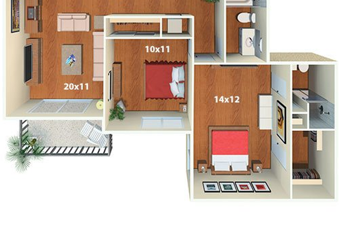 Floor plan - Villas of Pasadena Apartments