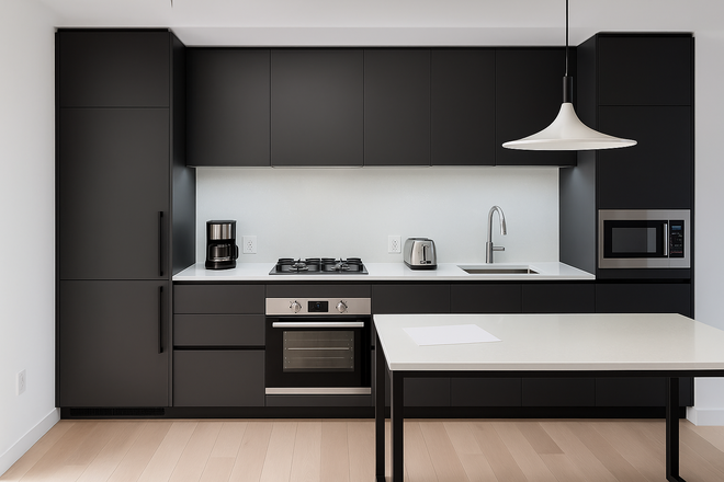 Kitchen - Private Rooms for Rent in a Co-living – Bayview Ave, Toronto Condo