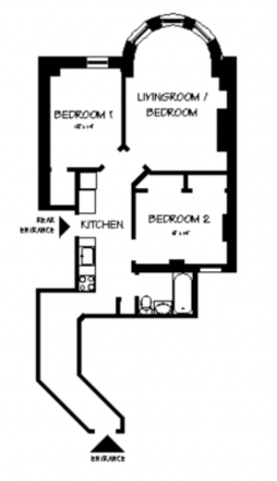 Apartment Floor Plan - Room Available in a 3-Bedroom Apartment Close to Campus