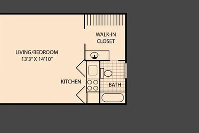Studio Floor Plan - $1070 everything included studio 5min walk from bheuler
