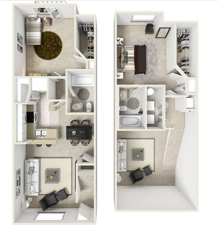 Townhouse Layout from Museum Walk's Website! - 2 MONTHS FREE!! Museum Walk Apartments: Upgraded townhouse lease for Female!