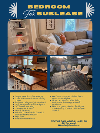 flyer - $700 month room for sublet close to campus! Apartments