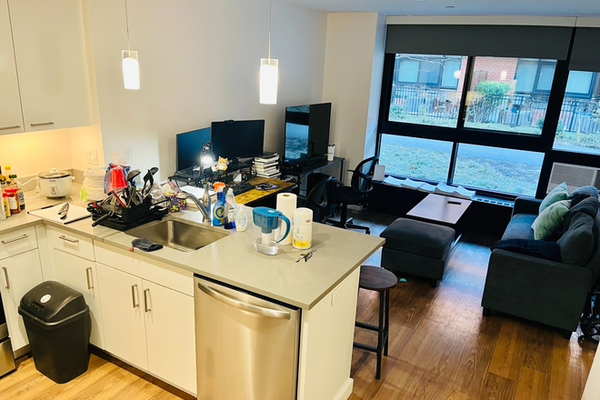 Living room - Fully furnished 1-Bedroom summer lease on HBS campus