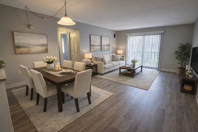 Dining and Living Space - *Share an Apartment! Private Rooms En-Suite Bathrooms starting at $1450 Per Person Next to UMass!*