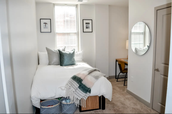 Bedroom - JHU Summer 2026 Sublet. Luxury 1BR/1BA, Furnished at The Academy on Charles Apartments