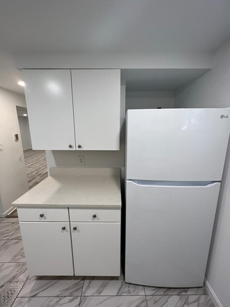 Large fridge - Available NOW: Recently renovated basement apartment