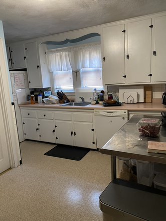 Kitchen: Sink/Cabinets/Fridge - 3BR Brighton Duplex Near BC – 1 Bedroom Available Duplex