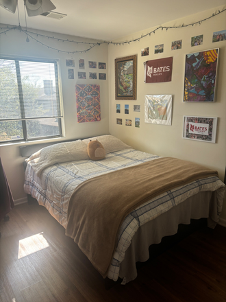 Bedroom with sunny window and queen bed (all furniture included) - Furnished Bedroom in North Grounds Condo