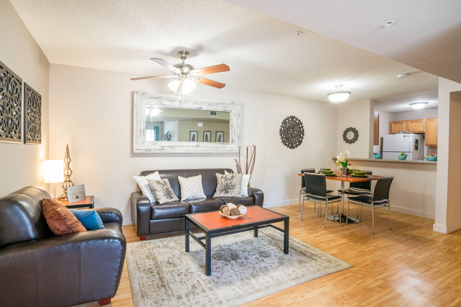 Living and dining room - Knights Circle 3x3 All Girls Apartment